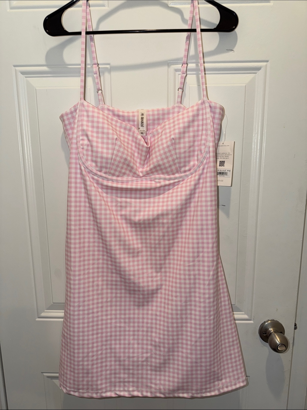 As Revival Pink Gingham Athletic Romper Dress
